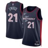 Canotte Uomo Philadelphia 76ers Joel Embiid Nike 2023-24 City Edition Navy Swingman